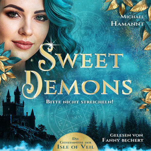 Audiobookcover zum cosy Urban-Fantasy-Roman Sweet Demons - Zwischen Licht und Schatten